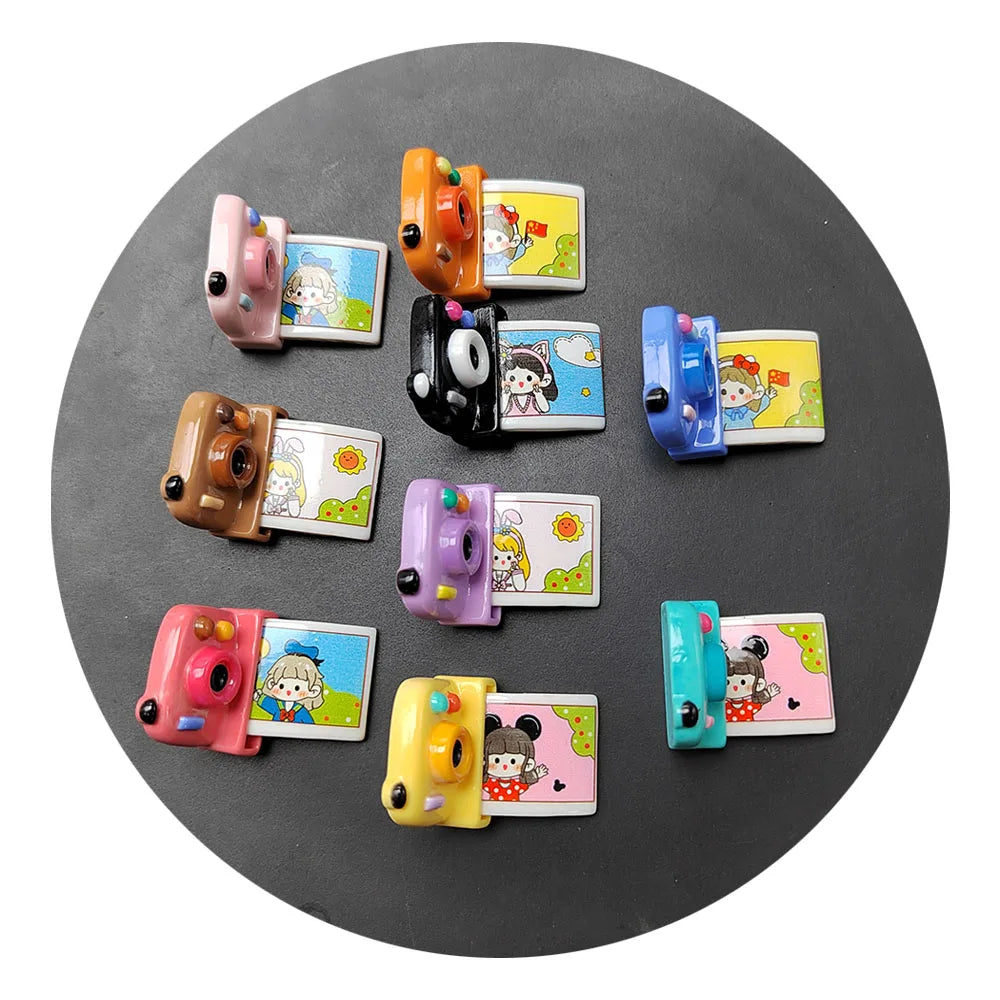 Cute Resin Mini Cartoon Camera Flat Back Cabochon Scrapbooking DIY Embellishments for Miniature Dollhouse Decoration Accessories