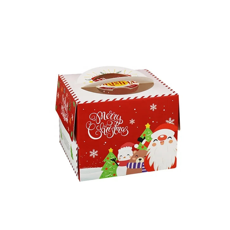 Custom Printing Paper Birthday Christmas Bakery Cake Box with Window Boite a Gateaux Gateau Tall Wide Wholesale Wedding Accept