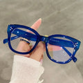 UNOC Retro Optical Frames New Oversized TR90 Blue Light Glasses with Transparent and Red Color Options for Myopia