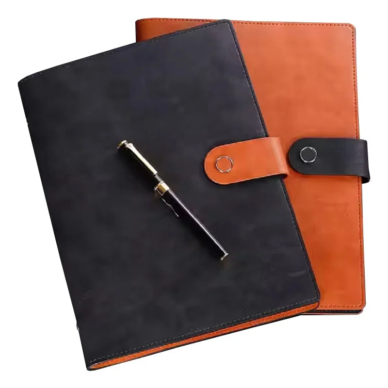 PU Leather Journal With Logo A5 Custom Gold Folio Printing PU Softcover Notebook with Magnetic Closure