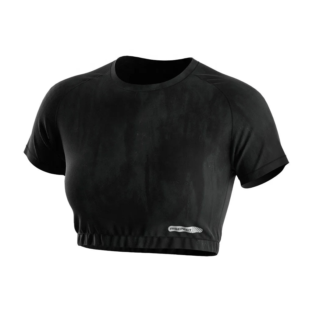 Compression Women's Crop T-Shirt Lightweight Quick Dry Flexible Reinforced Seams for Warm-Up & All-Day Wear