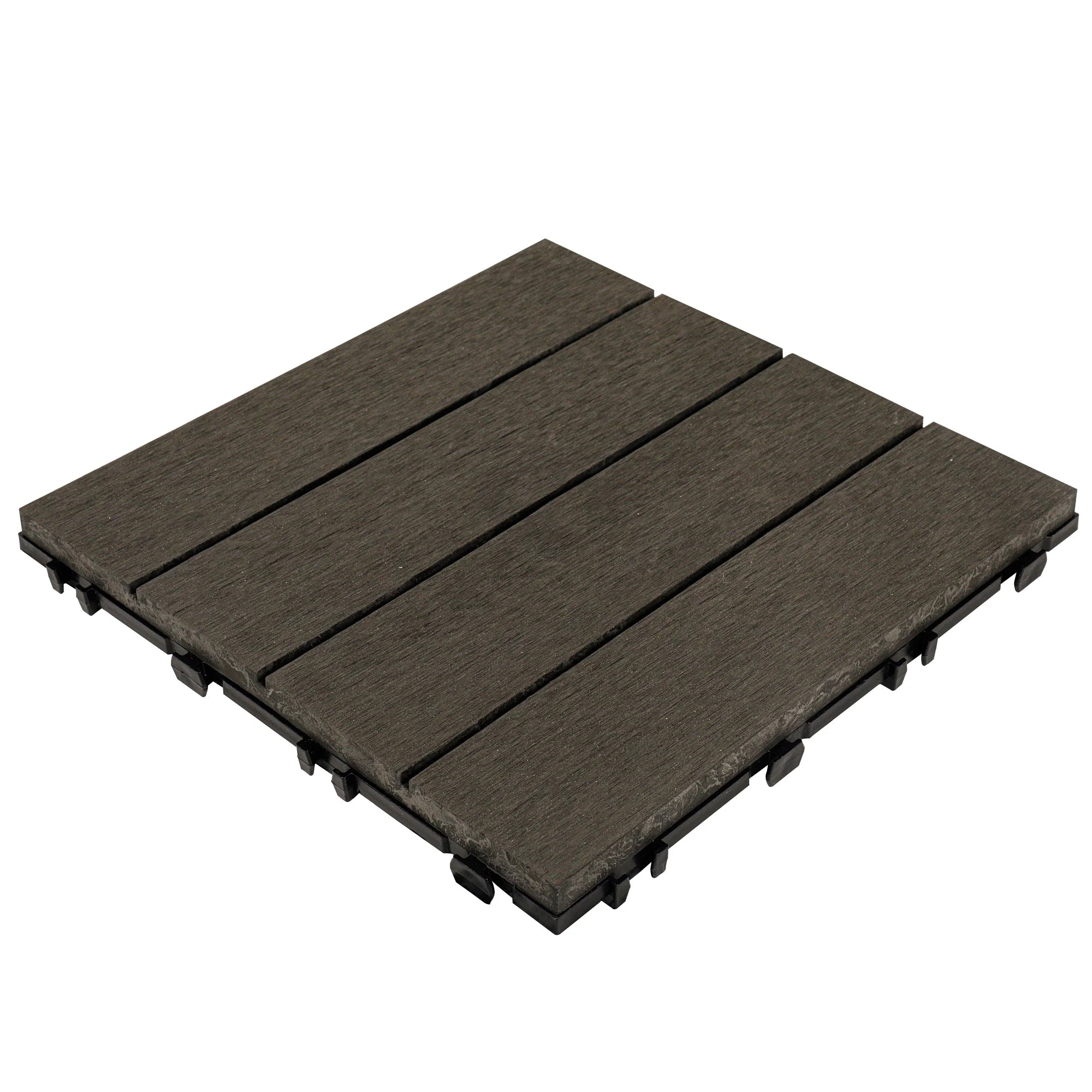 Anti-crack Anti-slip Waterproof Brushed Durable WPC Decking DIY Tiles for Outdoor Terrace and Garden XF-N008 300*300*25mm