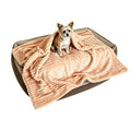 Lightweight Washable Striped Flannel Pet Blanket Soft Warm Dog Cat Sleeping Mat