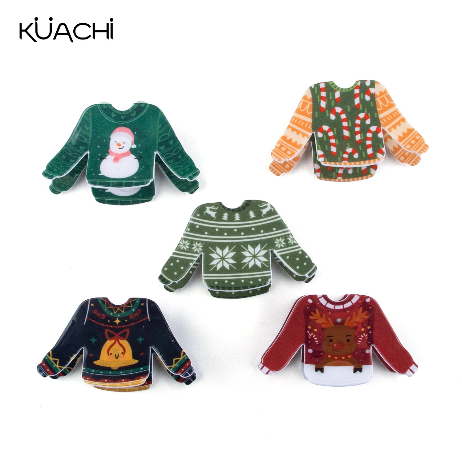 KUACHI Wholesale New Christmas Hair Claw Clip Women Fashion Clothes Cartoon Hair Clips Christmas Gift Hair Claws