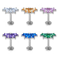Wholesale ASTM F136 Titanium 16G Internal Thread Nose StudS CZ Inlay Cartilage Earring Helix Tragus Piercing Jewelry for Women