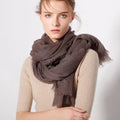 IMF Translucent Golden Thread Hemming Worsted Cashmere Scarf