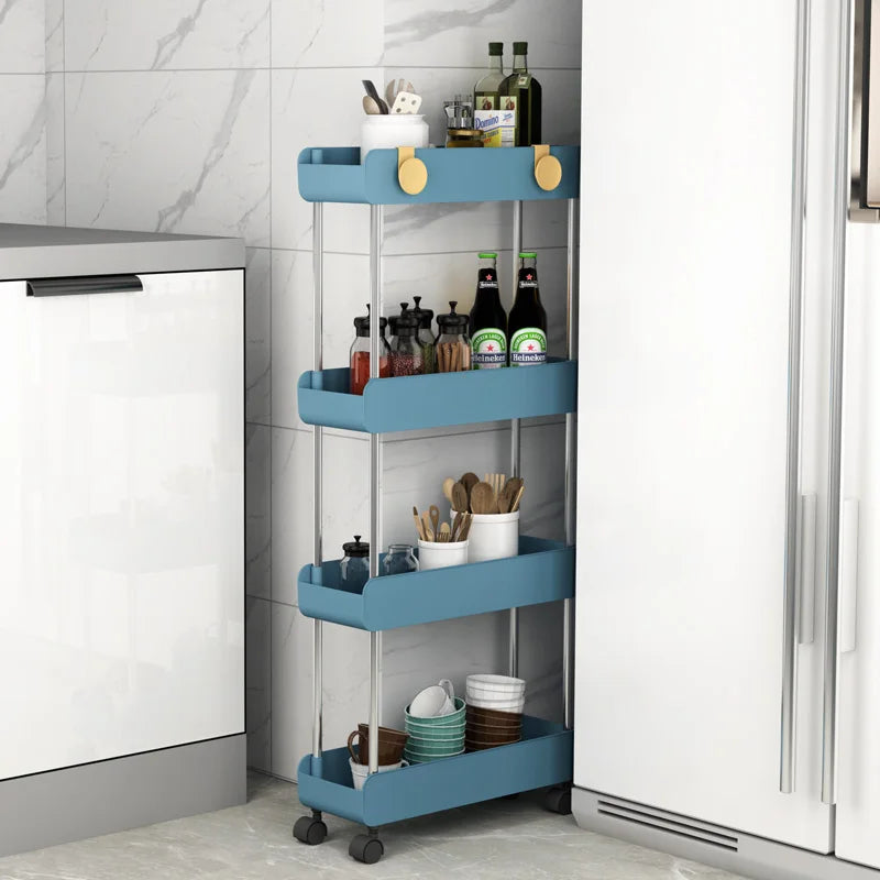 Wholesale Utility Household Bathroom Toilet Shelf Holders PP Plastic Storage Set Multifunction Plastic Organizer Rack Push Cart
