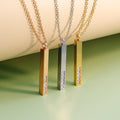 New Designs Stainless Steel Wholesale Customized Blank Bar Pendant Necklace