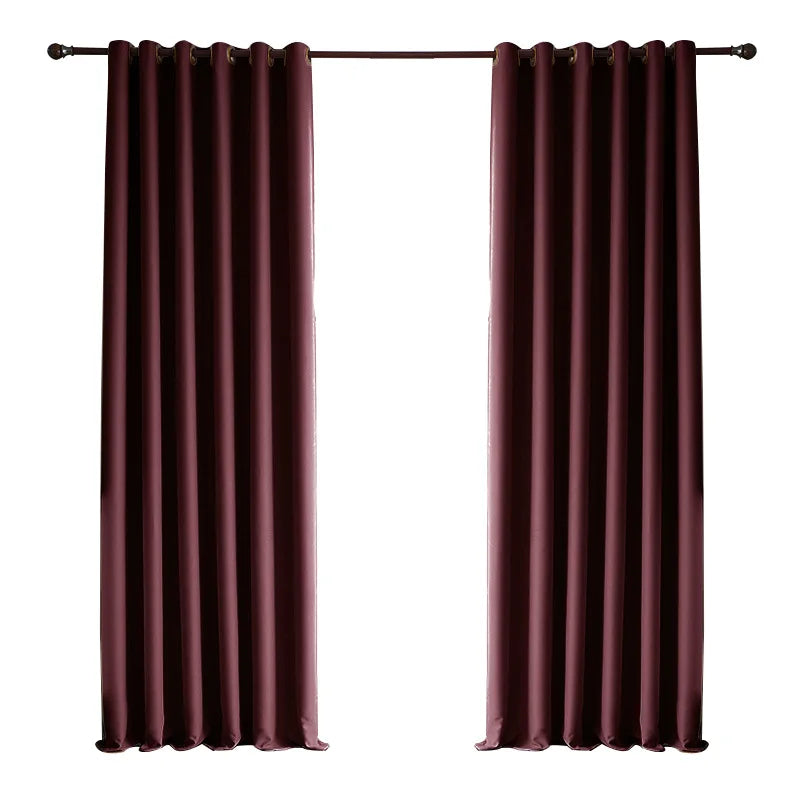 Window Curtains 100% Polyester Blackout Curtains Wholesale Ready Made Valance Office Woven Modern Washable Solid YARN DYED Rope