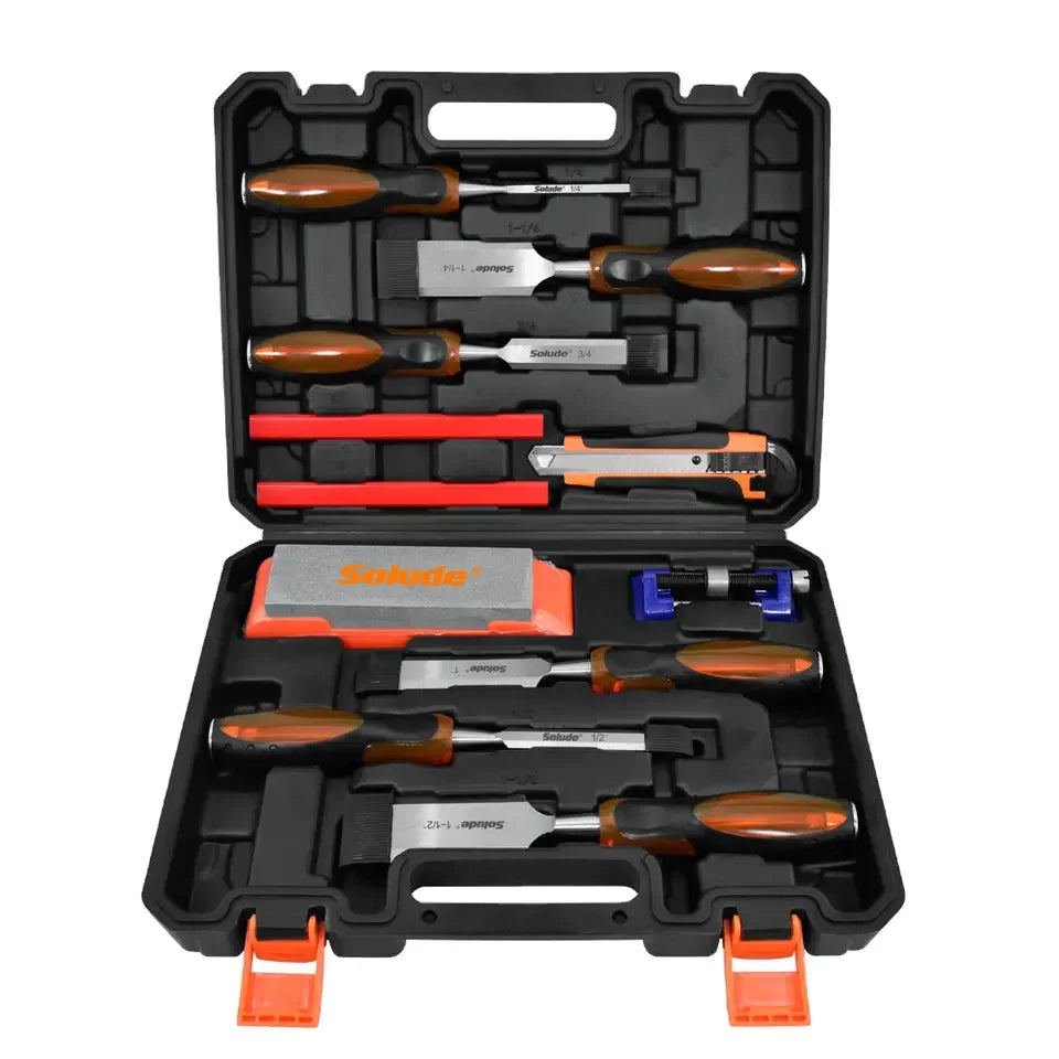 Solude High Quality Tool Hand 11PCS Wood Chisel Set for Carving