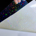8.25x11.7 Inches Cold Laminate Sheet Self Adhesive Overlay Holographic Star Hearts Glitter Laminating Film for Stickers