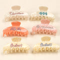 Custom New Rhinestone Hair Claws Ladies Fashion French Acetate Hair Cla Luxury Personalized Letter Rhinestone Hair Claws
