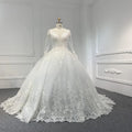 Jancember LSB041 Guest O-neck Long Sleeves Illusion Wedding Suits for Women