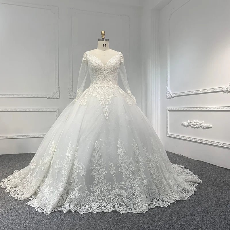 Jancember LSB041 Guest O-neck Long Sleeves Illusion Wedding Suits for Women