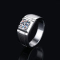 Wholesale S925 Couple Ring 1CT Moissanite Wedding Engagement Ring Sterling Silver for Men Romantic Square Claw Setting Band