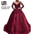 Liu Ming Elegant Women S Long Sleeve Lace Maxi Dress Formal Evening Party Prom Gown Hot Selling XL Size