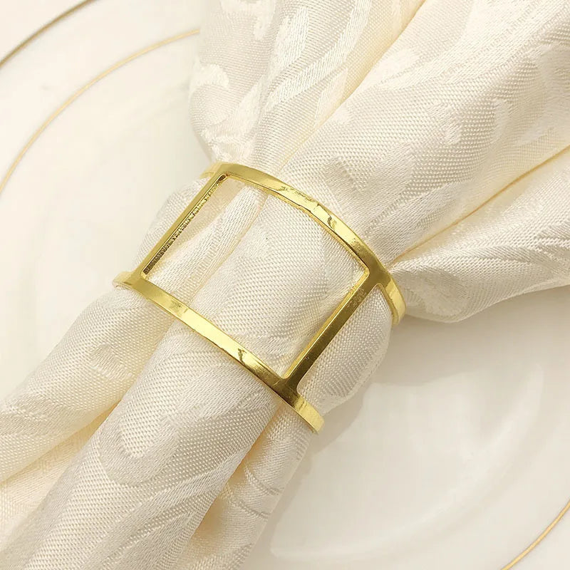Cheap Circle Napkin Holder Gold Simple Shape Napkin Rings for Wedding Decoration