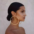 2025 Fashion 9 cm New Exaggerated Oversized Designer Large Hoop Gold Crystal Geometric Statement Drop Earrings