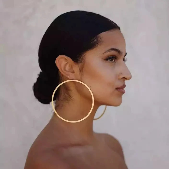 2025 Fashion 9 cm New Exaggerated Oversized Designer Large Hoop Gold Crystal Geometric Statement Drop Earrings
