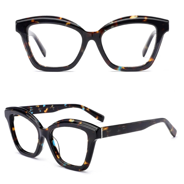 H2823 Red Thick Acetate Cat Eye Style Women Glasses Frames With Spring Hinges Female Cute Fashion Frame 2025