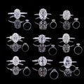 Starsgem 925 Sterling 7*10mm Oval Silver Moissanite Ring