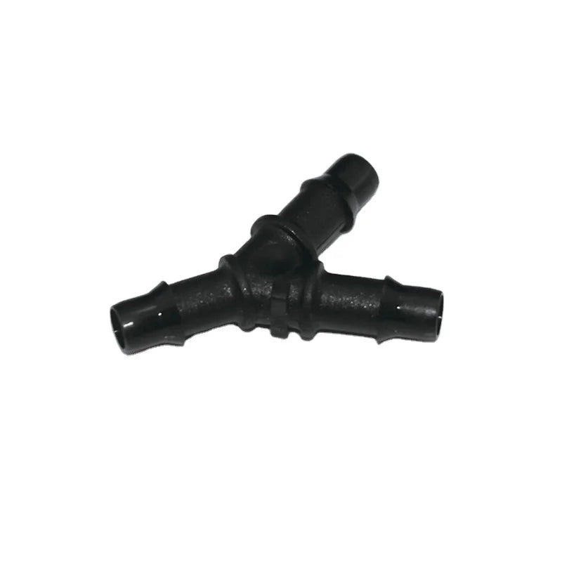 Black PP 5/32" 4mm Easy Assembly UV Ink Printer Air Water Hose Connector 3 Ways Y Shape Dispenser Hose Barb Fitting