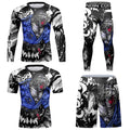New Digital Sublimation Fastness Elastic 4 Piece in Set Men's Fitness Gym Wear Rash Guard Leggings Shorts Sets