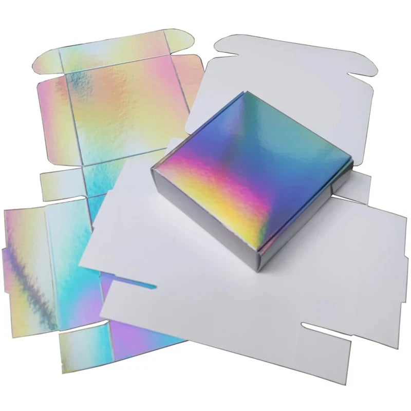 Hot Selling Custom Folding Hologram Laser Paper Beauty Cosmetics Lithography Holographic Packaging Boxes