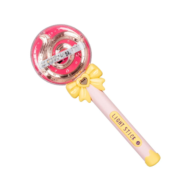 New Princess Glowing Magic Wand Girl's Light up Led Spinning Candy Stick Toy for Kids Light Toys Glitter Flashing Lollipop Wand