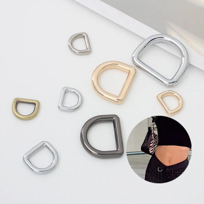 Luxury 1" 1 Inch 10mm 13mm 14mm Metal Brass D-ring Set 15mm 20mm 25mm Welded D Rings Slider Belt Buckle Light Gold for Backpacks
