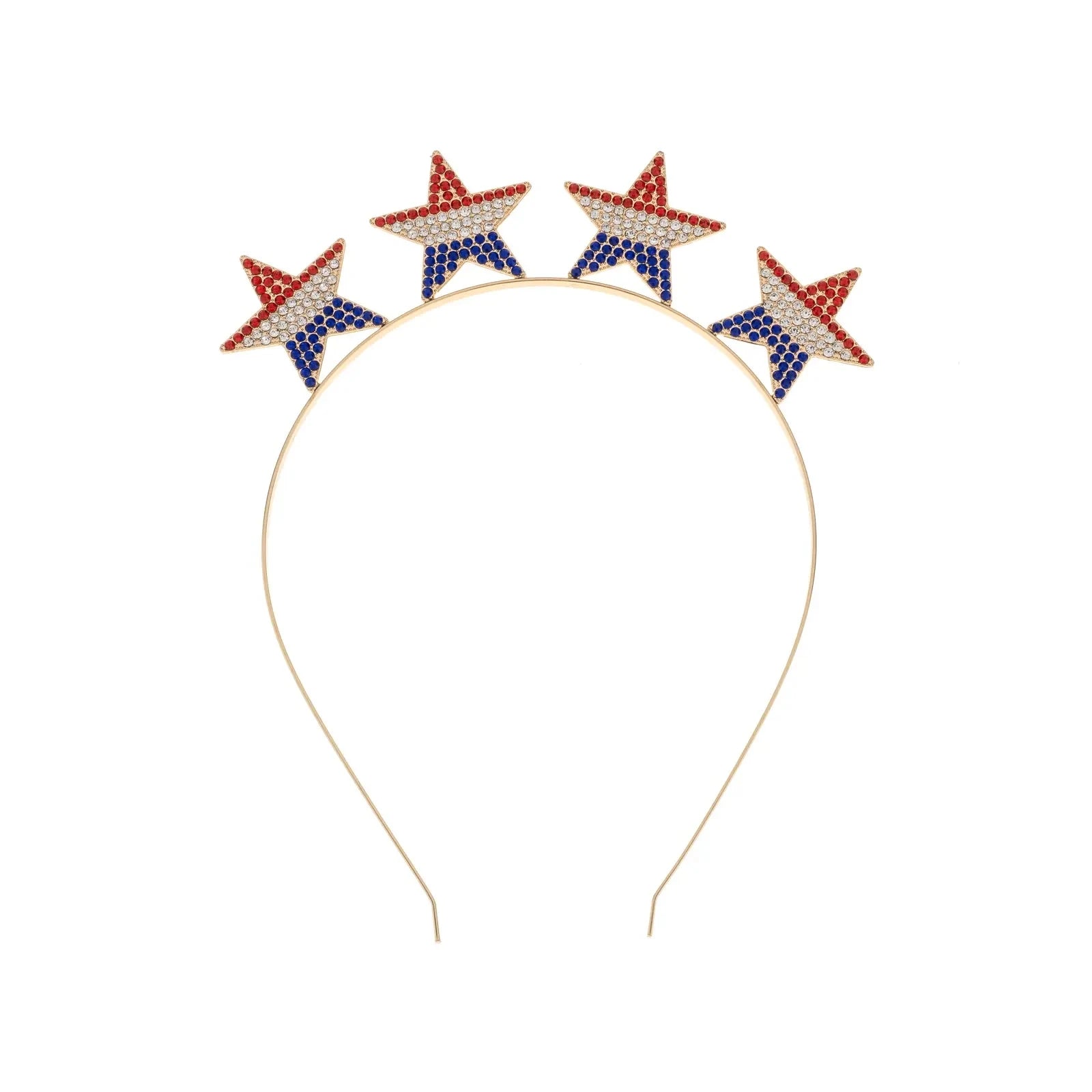 USA Patriotic Independence Day Party Headbands Red White Blue Star W Rhinestone Headpiece American Flag Diamond Hat Hair Tiara