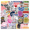 Vi-50pcs Feminist Graffiti Sticker Pack  for Laptop Luggage Phone Notebook Decorative Vinyl Waterproof Random Sticker