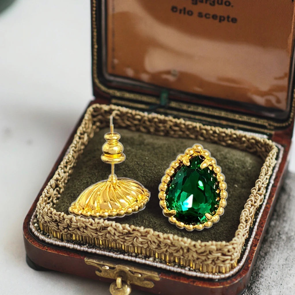 Vintage Natural Multicolor Crystal Rhinestone 18K Gold Plated Tassel Design Fashion Jewelry Luxury Drop Earrings for Women