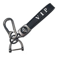 Customized Car logo Black Leather Keychain Silver Gold Gun Metal D Ring and Hook Air Tag Key Ring