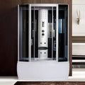 Factory Price Discount Bathroom Luxury Multi-functional Shower Cabin with Bathtub 5MM Black Grey Glass Enclosed Shower Room