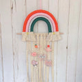 Rainbow Tassels Hair Bows Holder Hanging Wall Decoration Lace Belt Storage Hair Bow Holder Organizer for Hair Clips Accessories