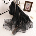 Ready to Ship Silk Wool Blend Long Shawls Women Luxury Nature Silk Scarves Head Wraps Bufanda Headscarf Foulard Femme Silk Scarf