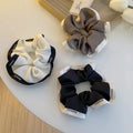 Bphne Best Selection Customized Famous Brands Mesh Fabric Letter Black and White Hair Scrunchie