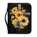Factory Custom Large Size Zippered PU Leather Bible Cover Case Flower Print Bible Bag Bible Holder Handbag for Women Men Luxury