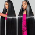 12A 100% Raw Virgin Human Hair Wigs 13x6 HD Transparent Lace Front Wigs Silk Bone Straight Virgin Hair 30inch Straight Hair Wigs