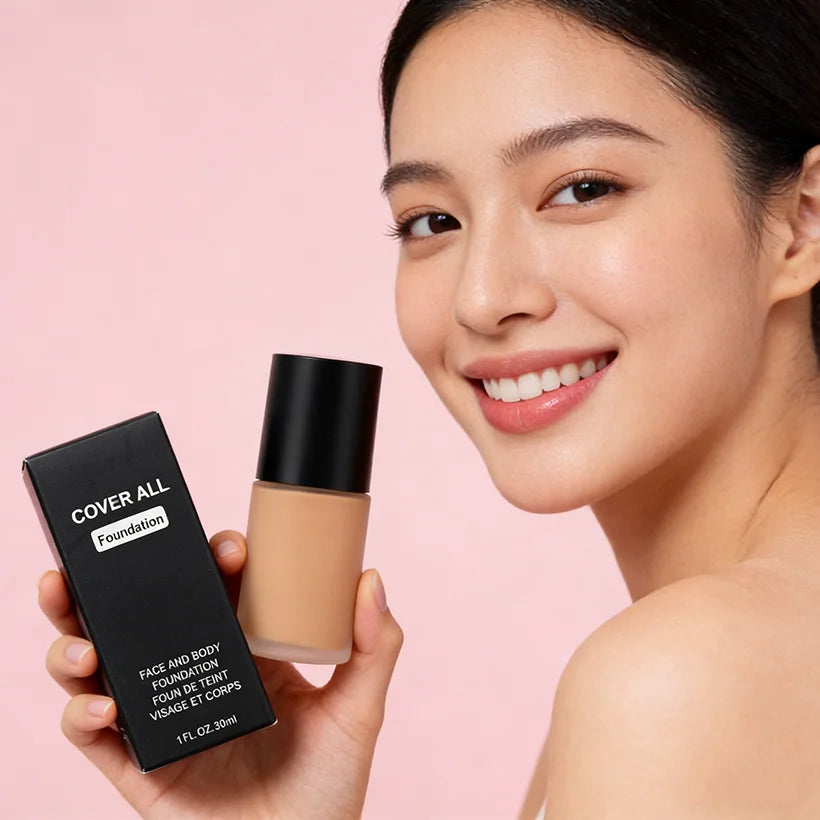 12 Colors Liquid Vegan Primer Foundation Private Label Full Coverage Makeup Foundation for Black Women