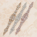 Wholesale Bridal Sash Bodice Patch Applique Sew on Crystal Rhinestone Appliques for Wedding Dress Belt