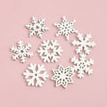 Yiwu Wintop Factory Sale Christmas Holiday Diy Decorative White Snowflake Wood Button