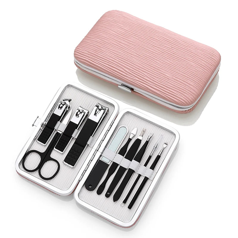 Best Selling 10-Piece Nail Clippers Set Easy Carrying Case Stainless Steel Manicure Pedicure Set