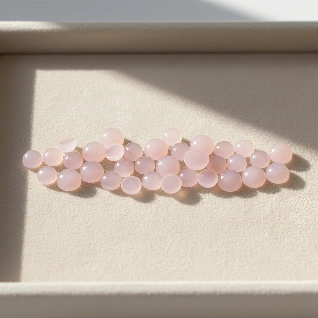 Custom-made Cracked Rose Quartz Cabochon Gemstone High-quality Gemstone Supplier Mass Production Round Crystal Cabochon