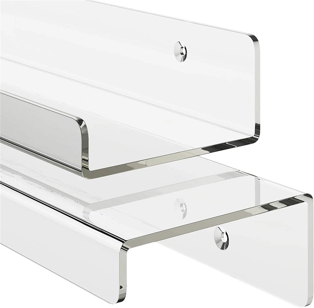 Acrylic 24" Floating Shelves for Wall Clear Hanging Wall Display Shelf Ledges/Ledge Vinyl LP Record Display Shelves CNLF