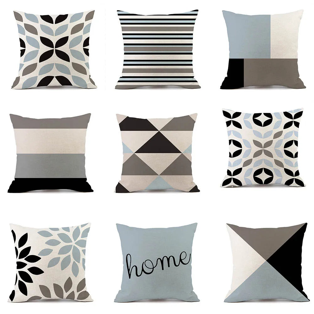 Custom Modern Nordic Style Cushion Cover Geometric Pattern Pillow Case Linen Cushion Cover