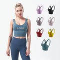 Low Moq Seamless Crop Top Custom Fitness Gym Workout Bra Crisscross High Impact Sport Bra