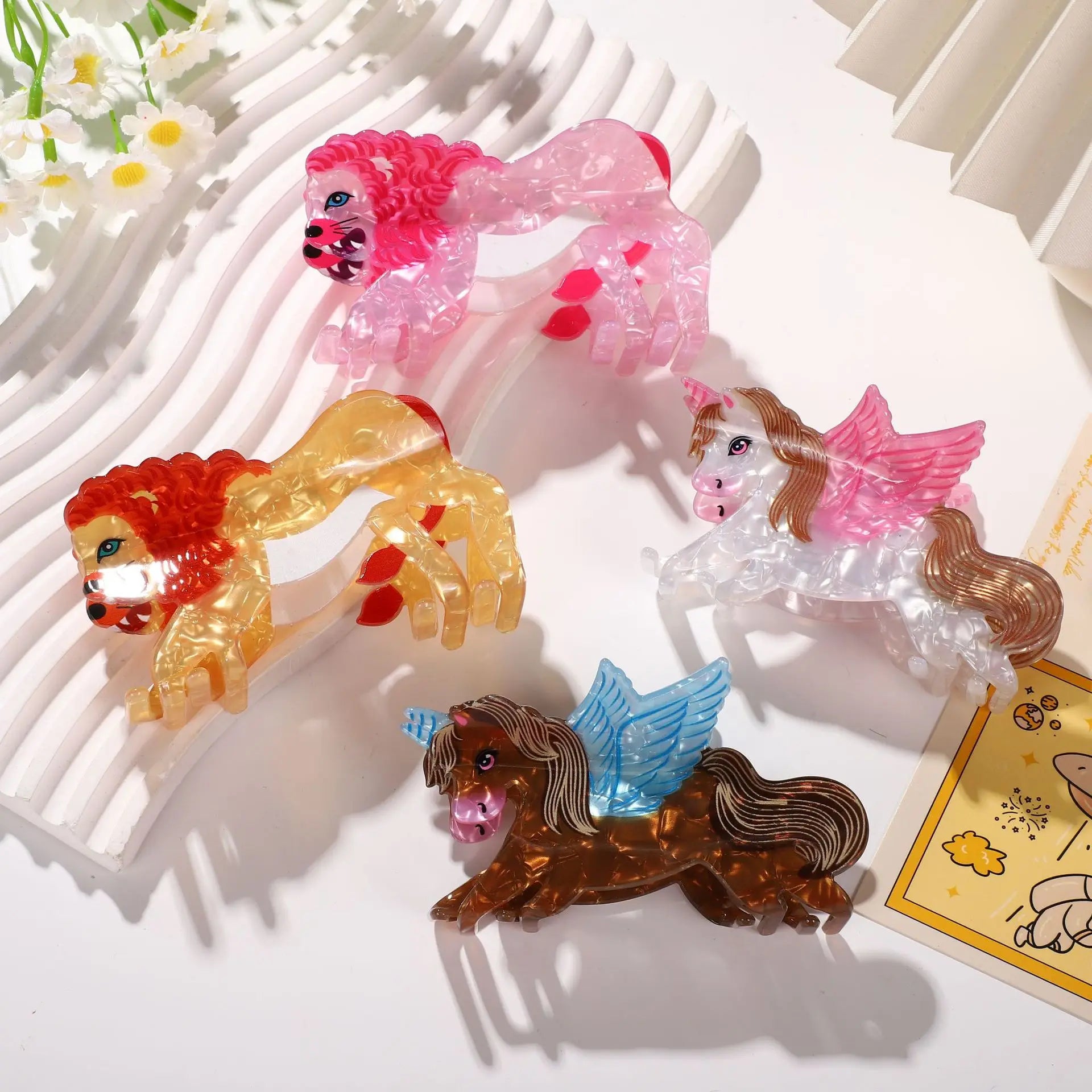 New Personality Animal Lion Acetate Hair Clip High Texture Shark Grab Clip Shampoo Clip Hair Accessories