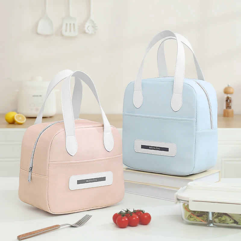 Portable Lightweight Insulated Lunch Cooler Bag Letter Waterproof Eco-Friendly Fashion-Casual Style for Students Office Daily
